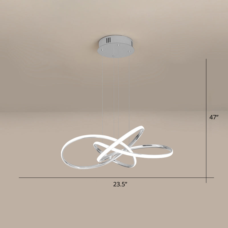 Simplicidad Elegante lámpara colgante LED Candelera colgante de torsión con sombra acrílica