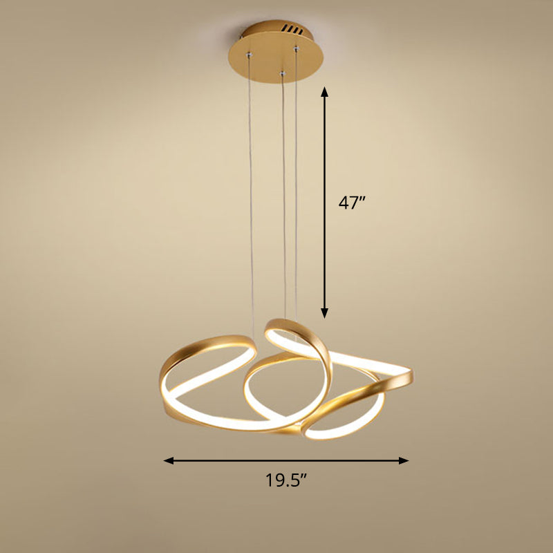 Lampada per il ristorante in metallo Twisty Led Lamting Lamping Slease Gold Hanging Lampada per il ristorante
