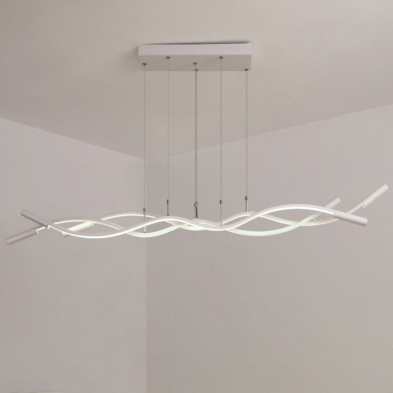 Minimalism Wave Shaped Pendant Lamp Aluminum Dining Room Island Lighting Fixture