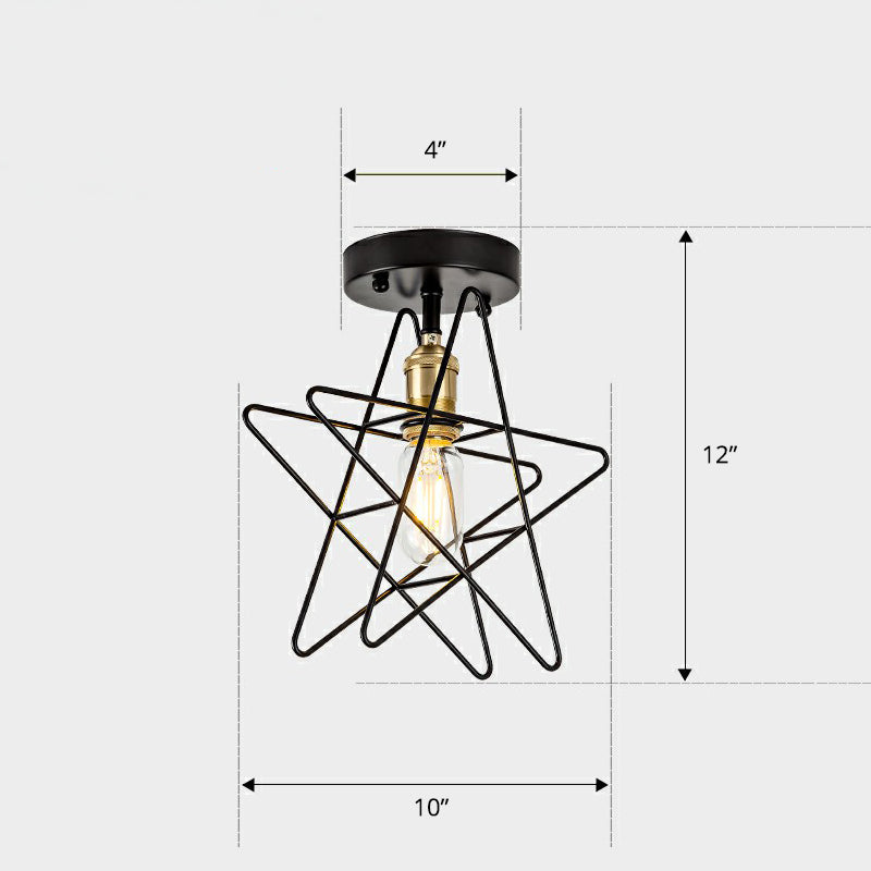 1 kop geometrische semi -flush light Noordse metalen plafond gemonteerde lamp voor gang