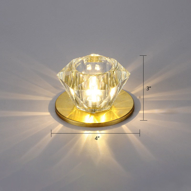 Gemstone Formato Soffsh Flush Monte Simple Clear Crystal Hallway Flush Light Fixture