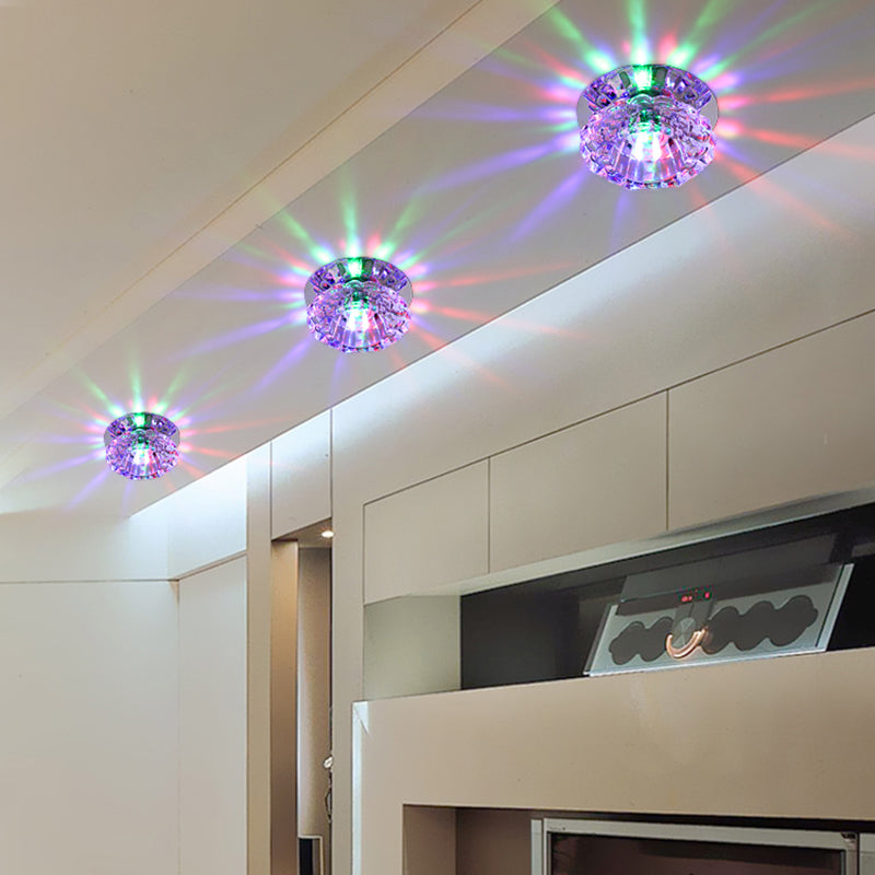 Klare, florale LED-Deckenleuchte aus Kristallglas, minimalistische Unterputzleuchte für den Flur