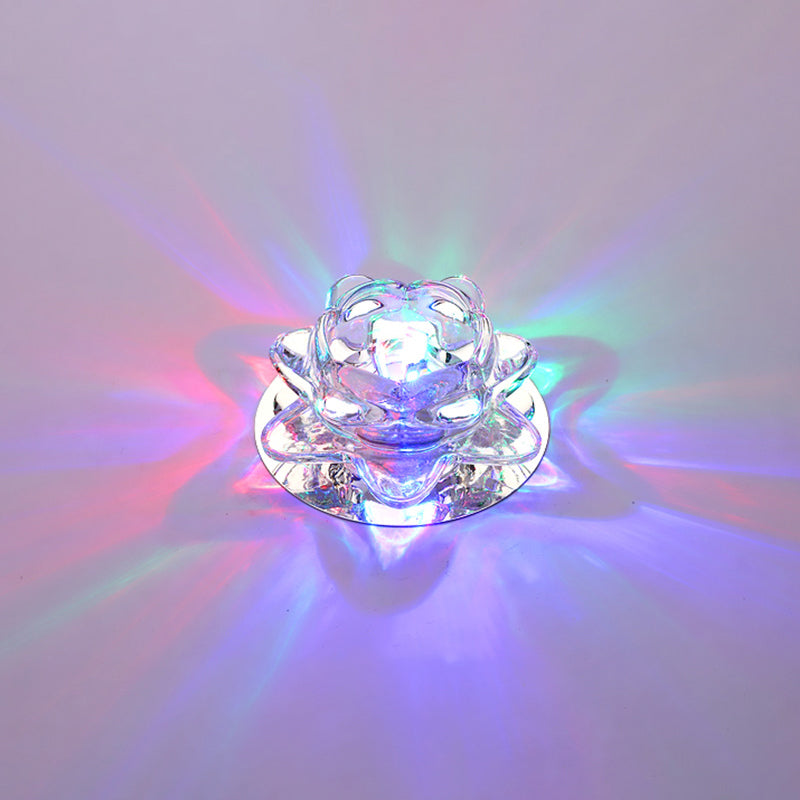Projecteur Lotus LED Ceiling Fixture Modern Clear Crystal Living Room Flush Mount Lighting