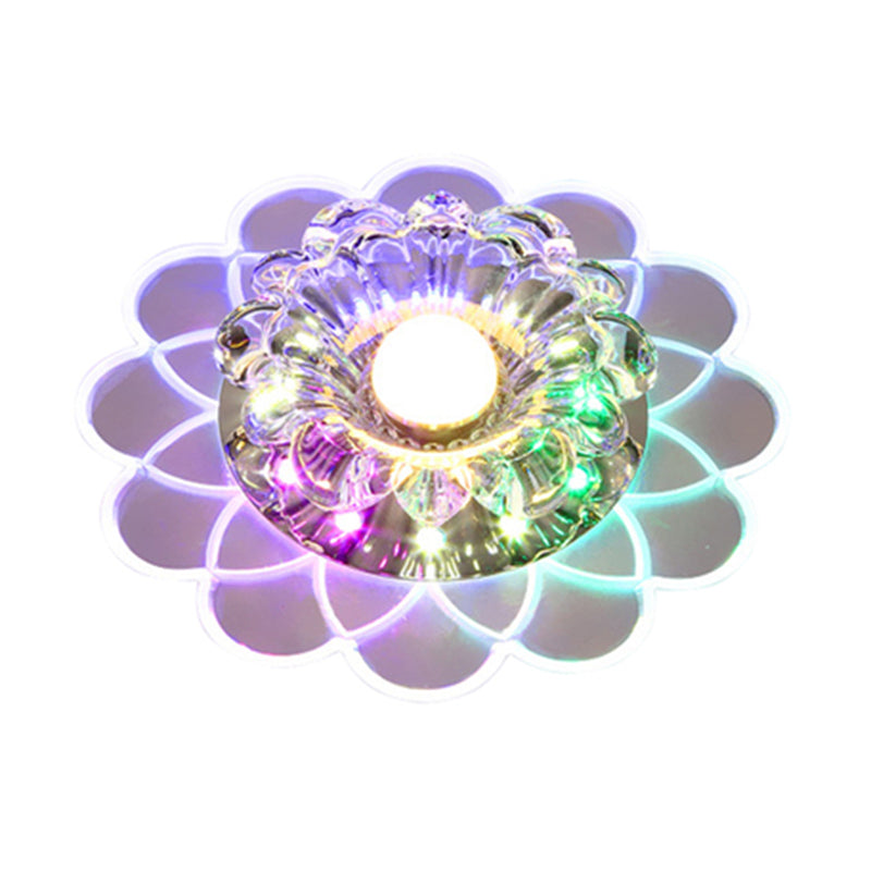 Scalloped Hall Flush Plafond Light Clear Crystal LED Modernist Flush-Mount Light Fixture