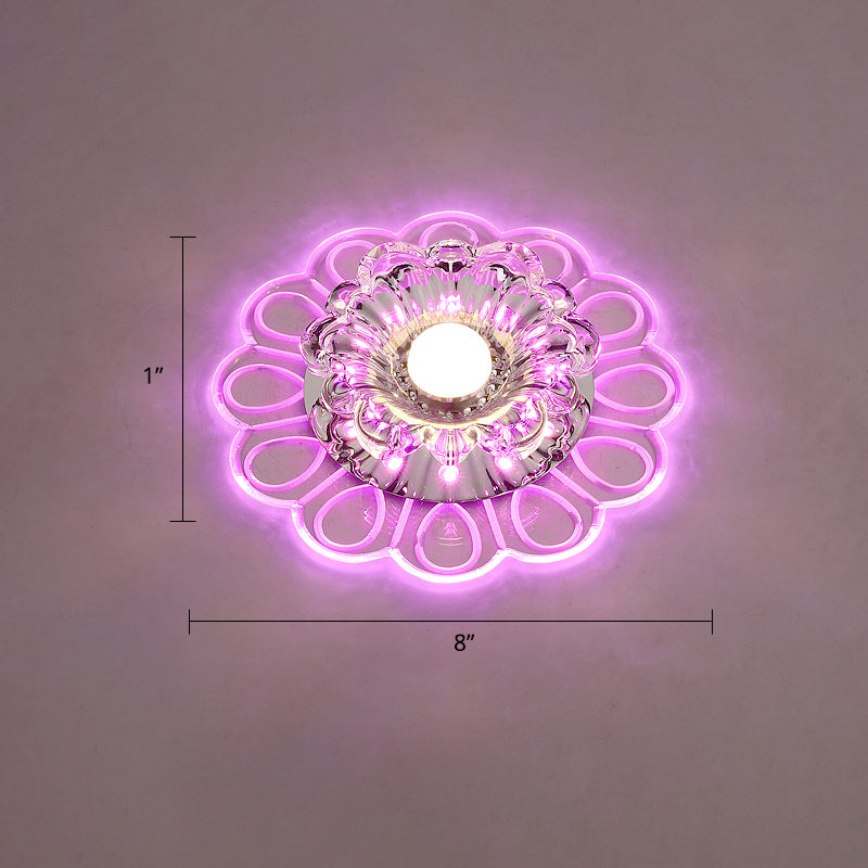 Blume LED-Unterputz Deckenleuchte Licht minimalistisch Klarglas Foyer bündig montiert Lampe