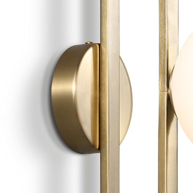 Single Head Globe Wall Light Traditional Gold Frosted Glass Shade Sconce Light for Dining Room, 5"/6" Wide