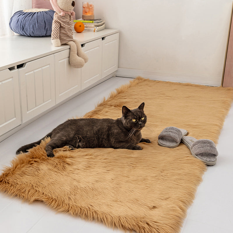 Multi -Color Casual Teppich Polyster Solid gefärbter Innenteppich Haustierfreundlicher Maschinenwaschbar Teppich für Schlafzimmer
