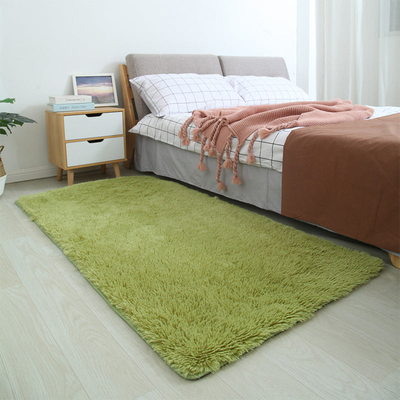 Zeitgenössischer Schlafzimmerteppich, mehrfarbig, einfarbig, für den Innenbereich, Polyester, rutschfeste Unterseite, haustierfreundlicher Bereichsteppich