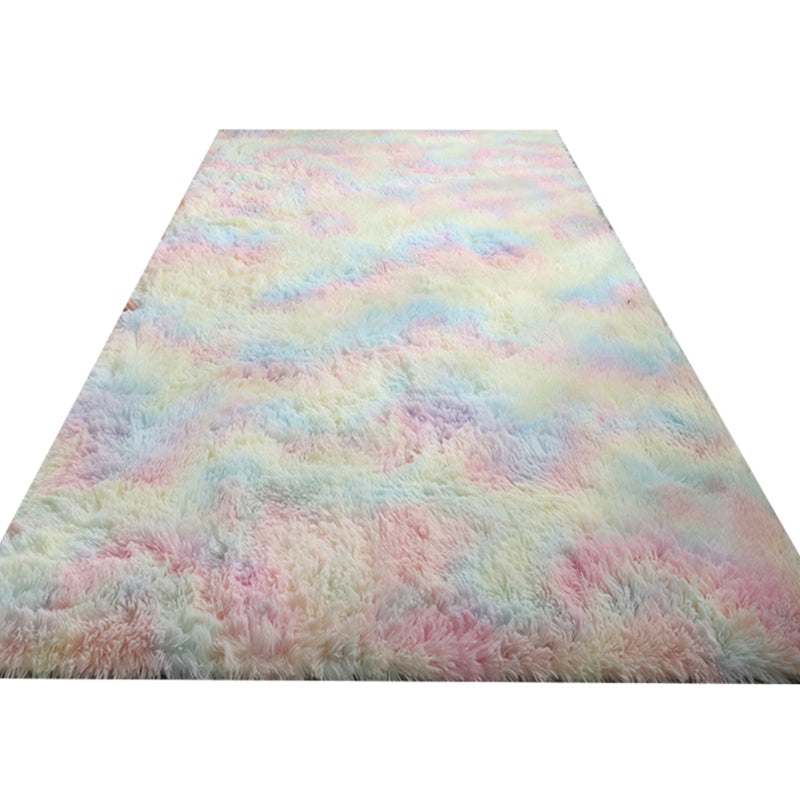 Zeitgenössischer Schlafzimmerteppich, mehrfarbig, einfarbig, für den Innenbereich, Polyester, rutschfeste Unterseite, haustierfreundlicher Bereichsteppich