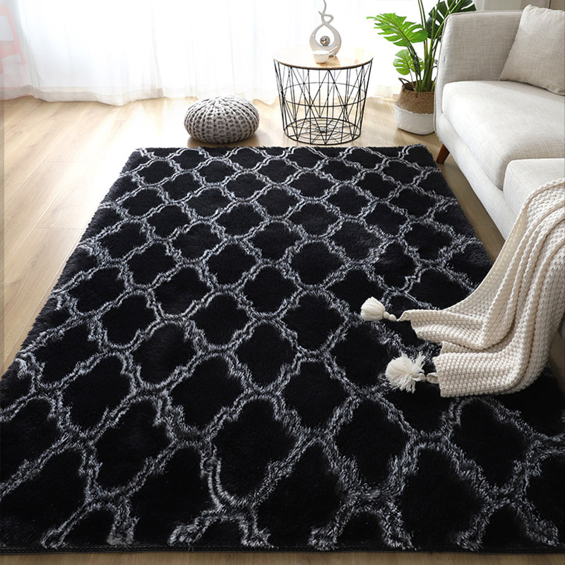 Casual Geometric Print Rug Multi Colored Polyster Indoor Rug Non-Slip Backing Pet Friendly Area Carpet for Living Room