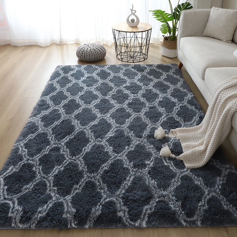 Casual Geometric Print Rug Multi Colored Polyster Indoor Rug Non-Slip Backing Pet Friendly Area Carpet for Living Room
