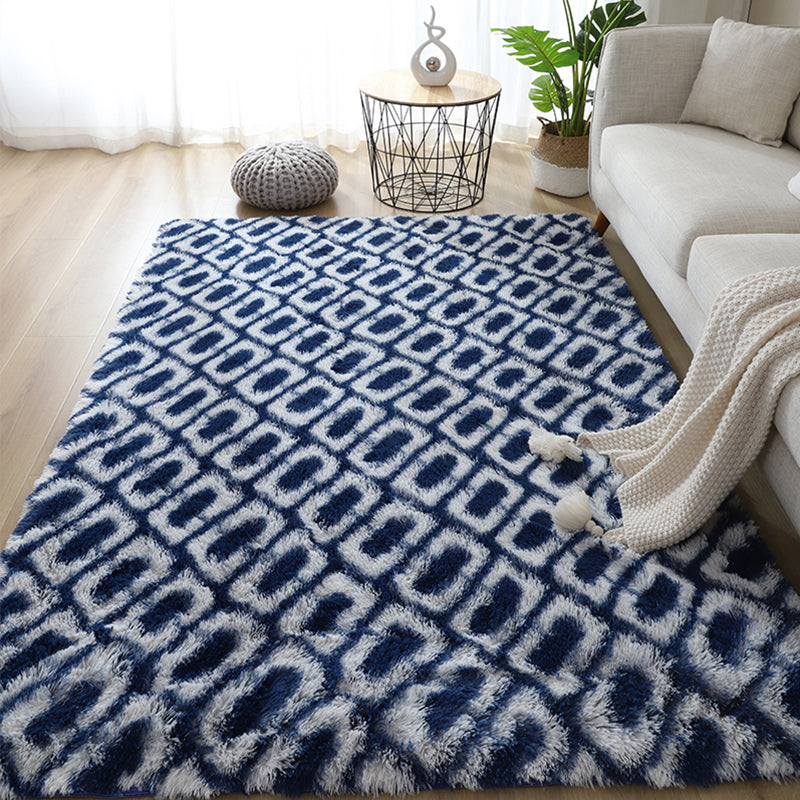 Casual Geometric Print Rug Multi Colored Polyster Indoor Rug Non-Slip Backing Pet Friendly Area Carpet for Living Room