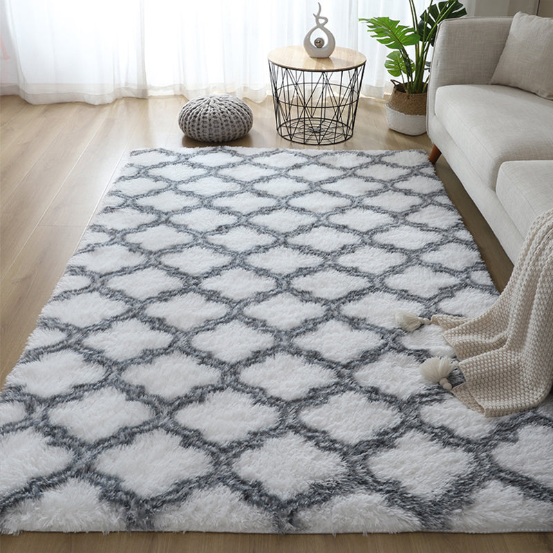 Casual Geometric Print Rug Multi Colored Polyster Indoor Rug Non-Slip Backing Pet Friendly Area Carpet for Living Room