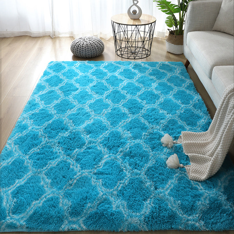 Casual Geometric Print Rug Multi Colored Polyster Indoor Rug Non-Slip Backing Pet Friendly Area Carpet for Living Room