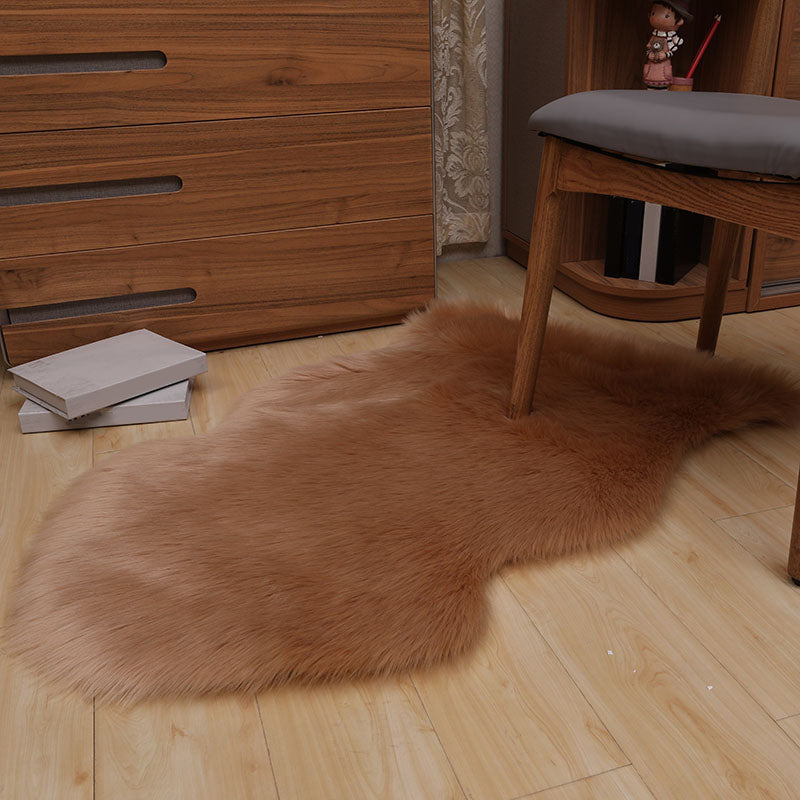 Multi Colored Novelty Rug Synthetics Solid Color Area Rug Non-Slip Backing Stain-Resistant Indoor Rug for Bedroom