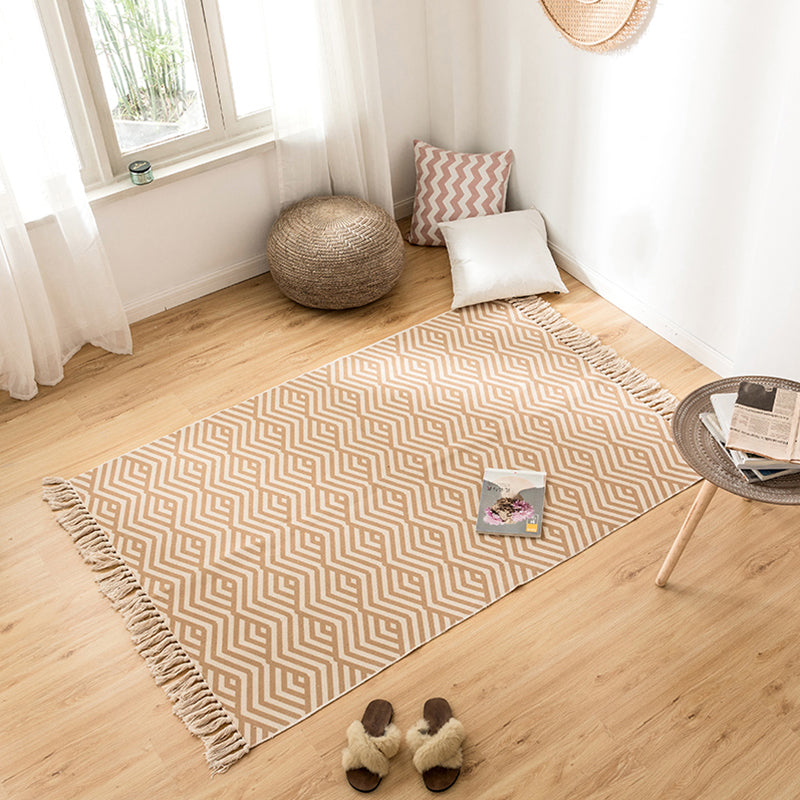Mehrfachfarbener Dekoration Teppich Bohemian Geometrischer Druck in Indoor Teppich Jute Easy Care Haustierfreundlicher Bereich Teppich mit Fransen