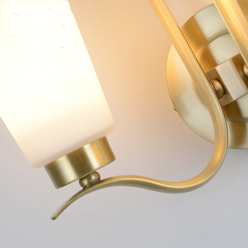 Côté de lampe murale en laiton en laiton blanc