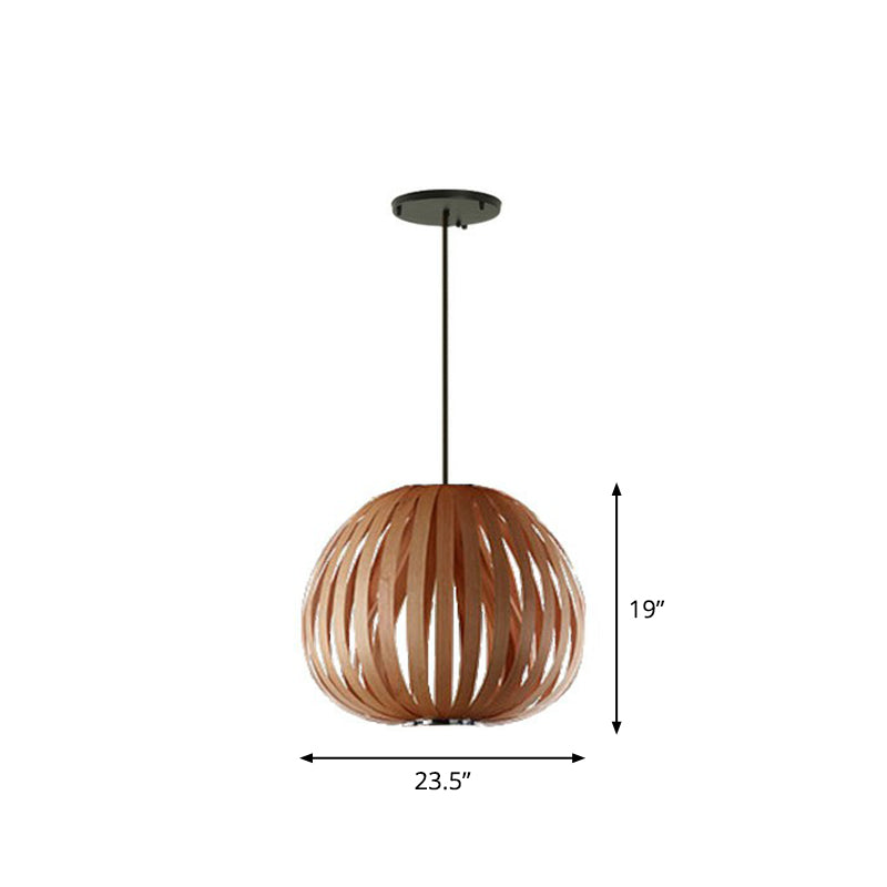 Sphere Restaurant Suspension Beleuchtung Holz mit Single-Bulb minimalistischer Anhänger Licht Kit