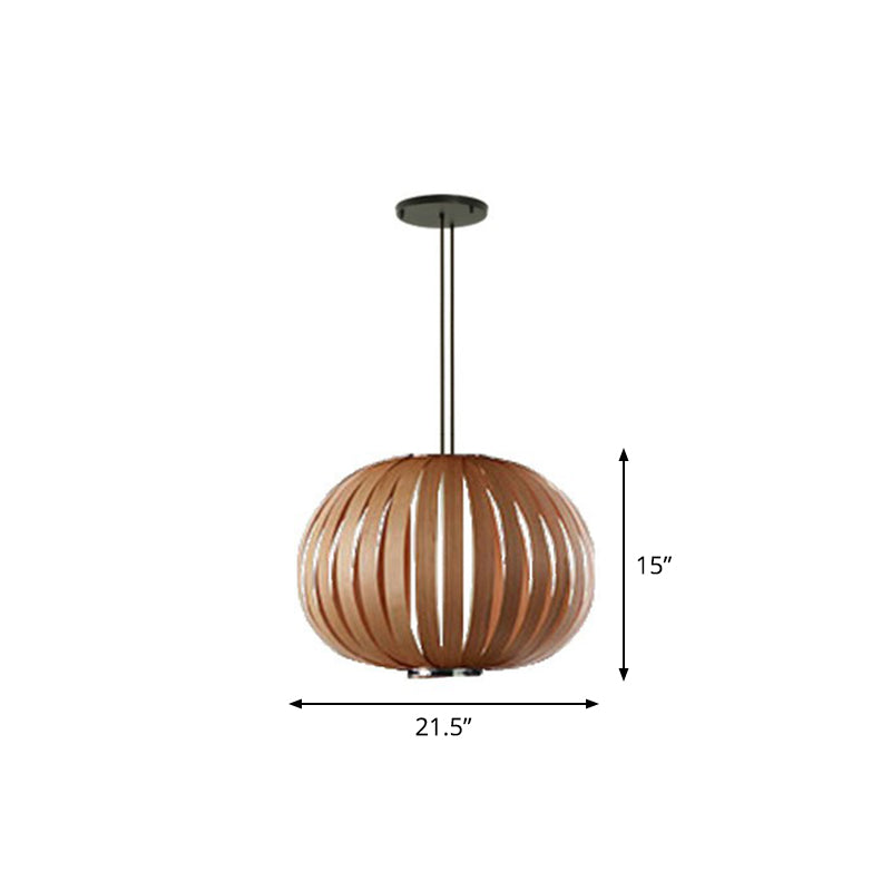 Sphere Restaurant Suspension Beleuchtung Holz mit Single-Bulb minimalistischer Anhänger Licht Kit