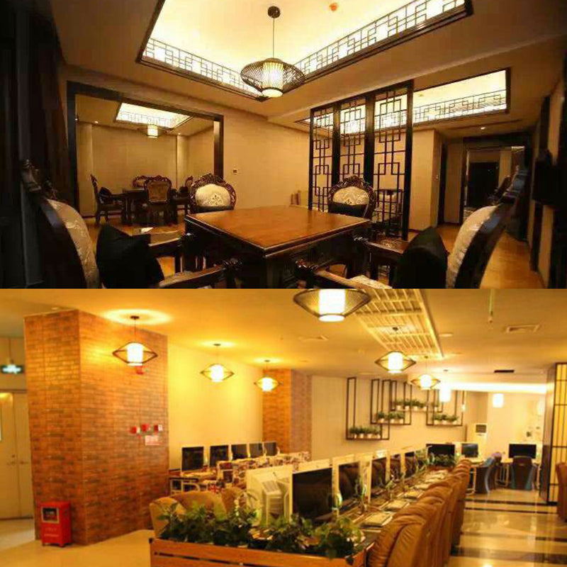 Conical Cage Bamboo Suspension Light Contemporary 1 Head Wood Ceiling Pendant Lamp