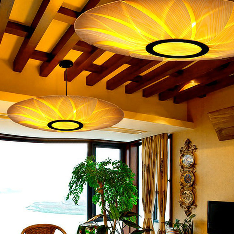 Plant Restaurant Ceiling Suspension Lamp Wooden Decorative Pendant Lighting Fixture