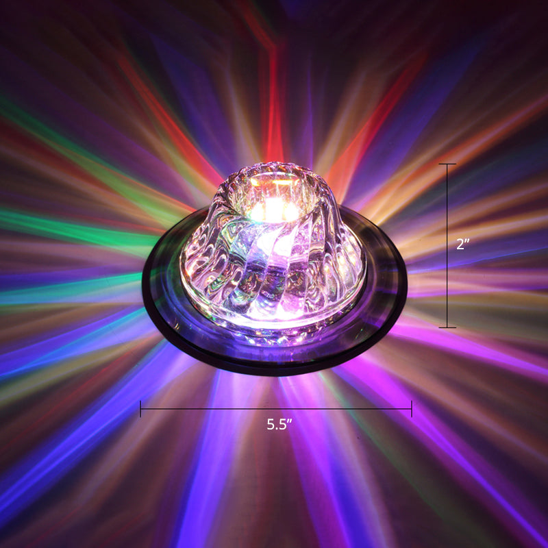 Flared LED Flush Mount Ceiling Fixture Simple Twisted Crystal Corridor Flush Light in Clear