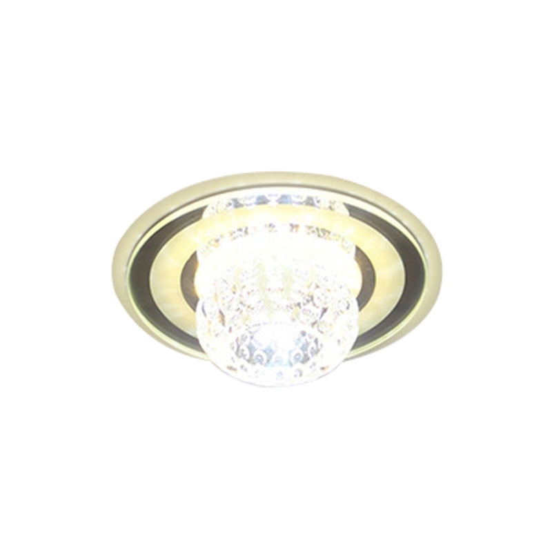 Donut LED Flush Mount Lighting Contemporary Cut-Crystal Clear Ceiling Mount Light for Entryway