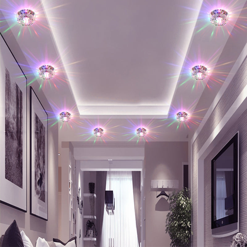 Minimalistische Floral Flush Light Befestigung Klarglas Flur LED Deckenleuchte in Edelstahl