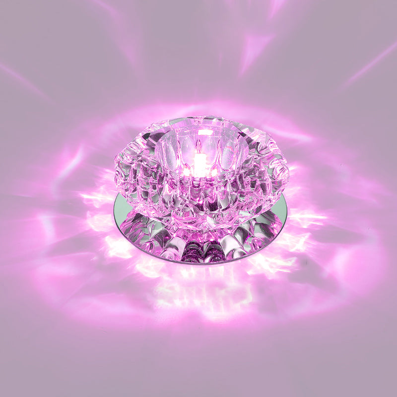 Minimalistische Floral Flush Light Befestigung Klarglas Flur LED Deckenleuchte in Edelstahl