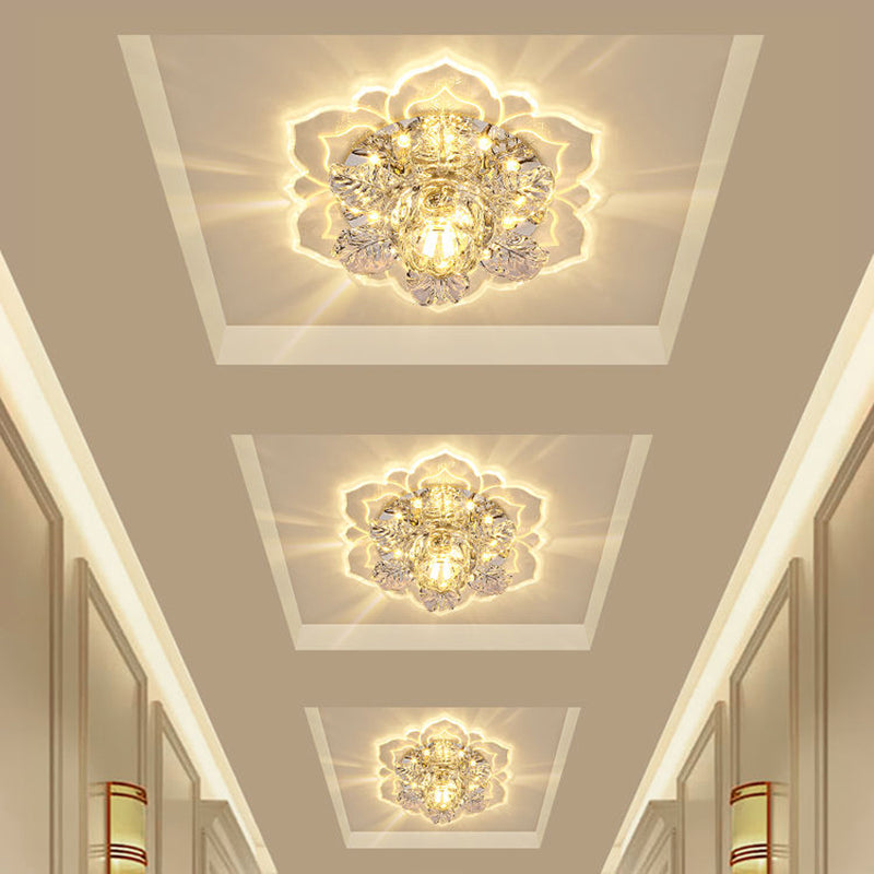 Bloemen Led Opbouw Plafondlamp Minimalistisch Helder Kristal Hal Inbouwlamp