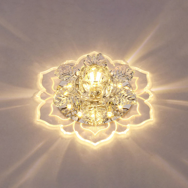 Bloemen Led Opbouw Plafondlamp Minimalistisch Helder Kristal Hal Inbouwlamp
