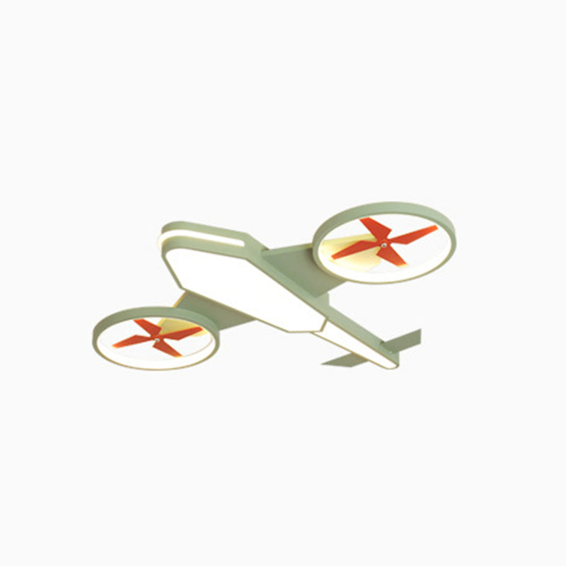 Kids Room Flush-Mount Light Creative Cartoon LED Ceiling Lighting with Airplane Acrylic Shade