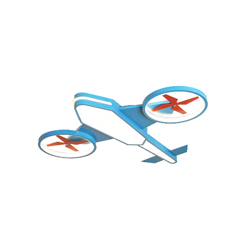Kids Room Flush-Mount Light Creative Cartoon LED Ceiling Lighting with Airplane Acrylic Shade