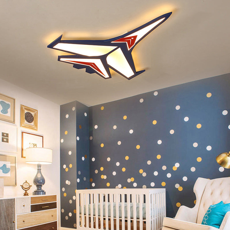 Jet LED-Unterputzlampe, Cartoon-kreatives Acryl-blaues Decken-Unterputzlicht für den Kindergarten