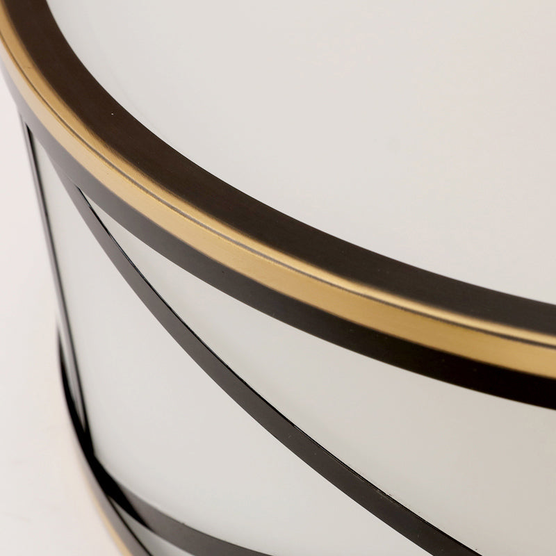 Traditionelle Trommel-Unterputz-Deckenleuchte, mattweiße Glas-Unterputzlampe für Schlafzimmer