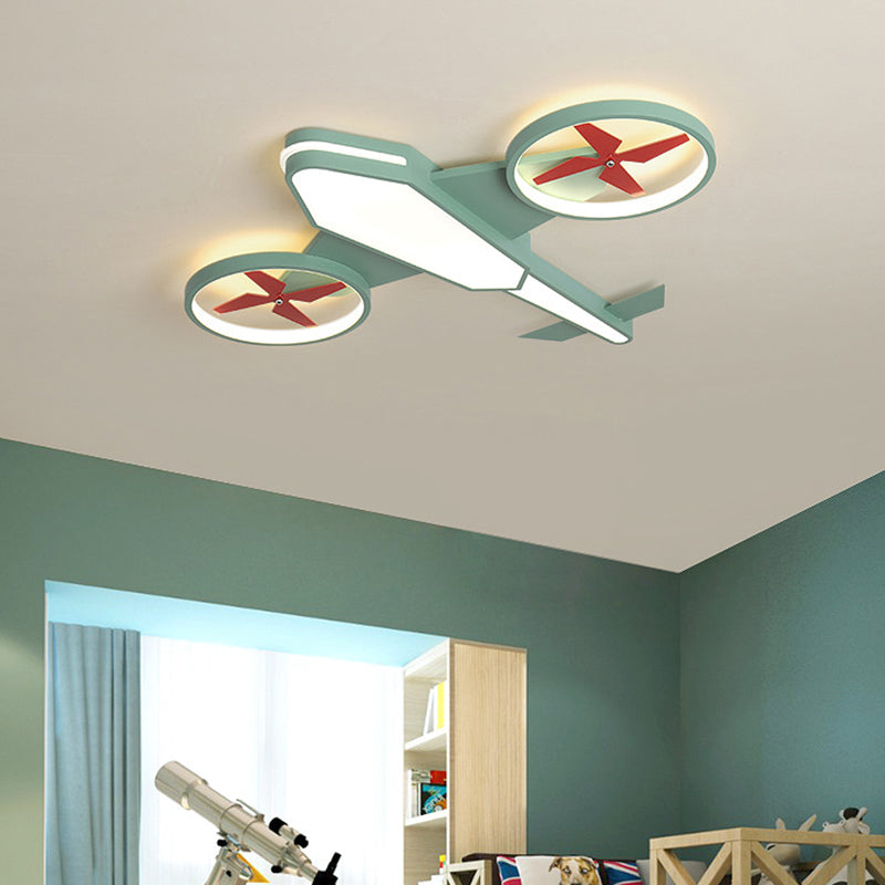 Soporte de techo de LED para niños de montaje de dormitorio para niños de aeronaves con difusor de acrílico