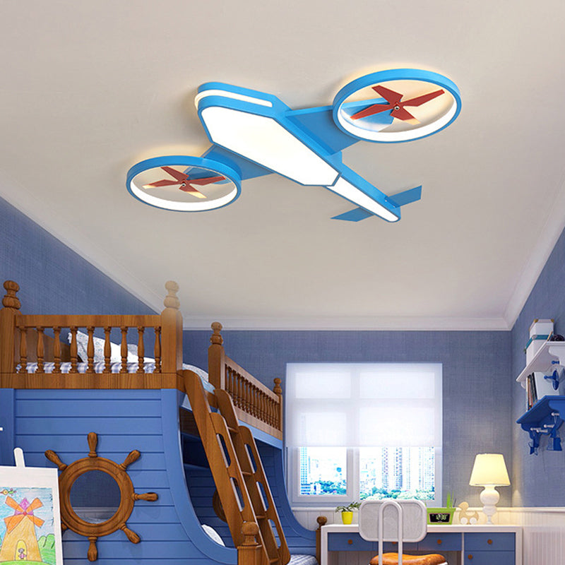 Soporte de techo de LED para niños de montaje de dormitorio para niños de aeronaves con difusor de acrílico