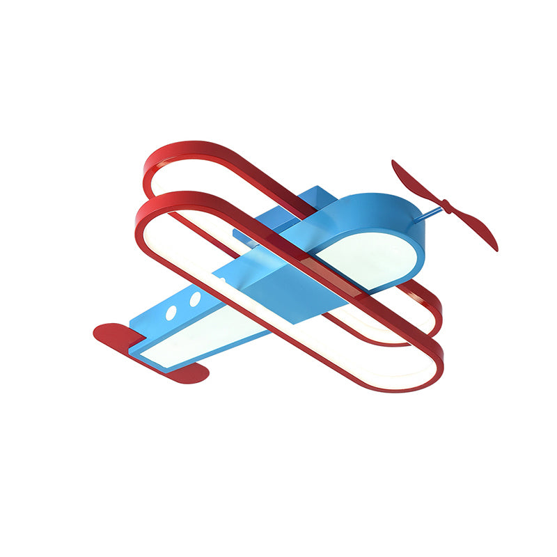 Biplan LED Ceiling Flush Light Cartoon Acrylic Boys Room Flush-Mount Light Fixture