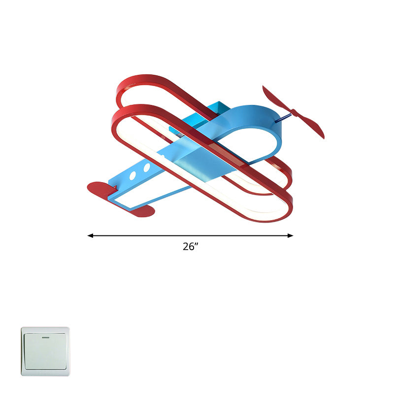 Biplan LED Ceiling Flush Light Cartoon Acrylic Boys Room Flush-Mount Light Fixture