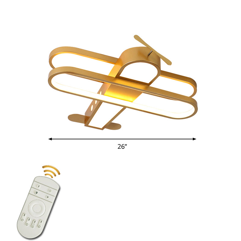 Biplan LED Ceiling Flush Light Cartoon Acrylic Boys Room Flush-Mount Light Fixture