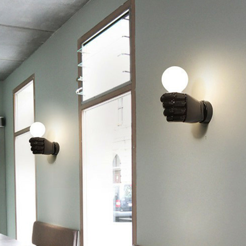 Hars vuist wandlamp armatuur artistieke 1 bol wand gemonteerde verlichting voor restaurant