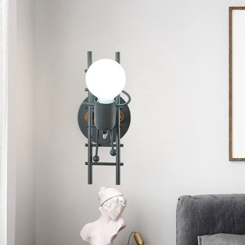 Ladder Stick Man Wall Lighting Decorative Metal 1-Head Bedside Wall Mounted Light