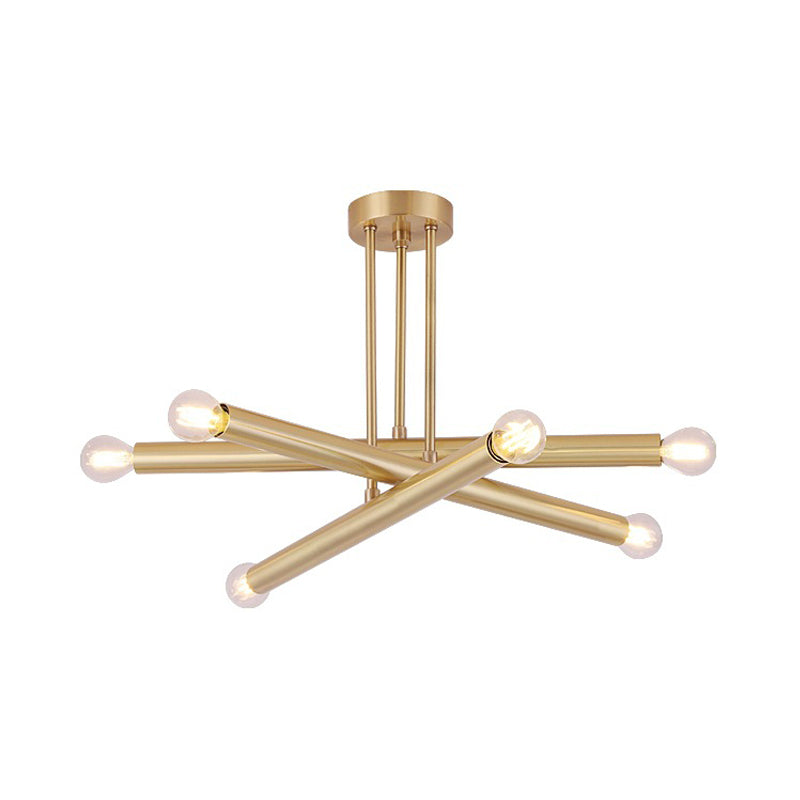 Lineal de la lámpara colgante de dormitorio metal múltiples luces múltiples techo modernista lámpara colgada en oro