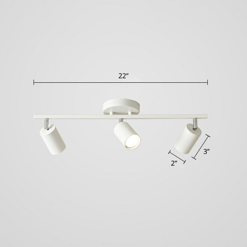 Metal Tube Spotlight Track Lamp Modern Semi Flush Mount Ceiling Light for Clothing Store