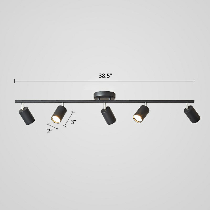 Metal Tube Spotlight Track Lamp Modern Semi Flush Mount Ceiling Light for Clothing Store