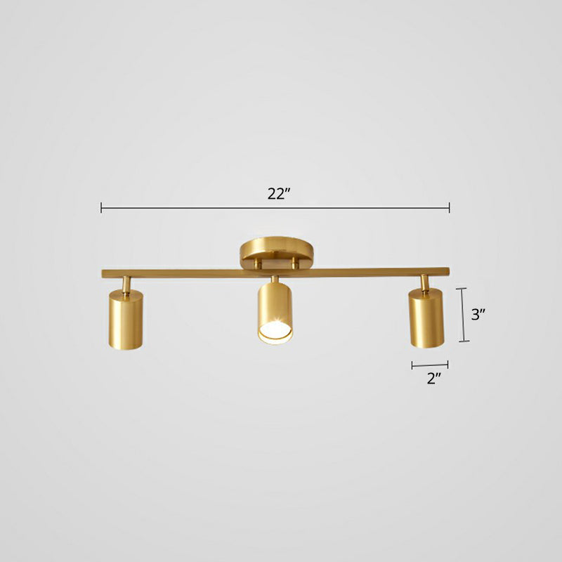 Metal Tube Spotlight Track Lamp Modern Semi Flush Mount Ceiling Light for Clothing Store