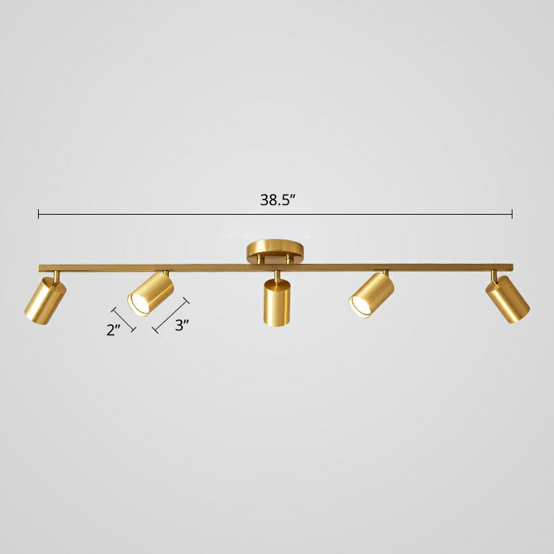 Metal Tube Spotlight Track Lamp Modern Semi Flush Mount Ceiling Light for Clothing Store