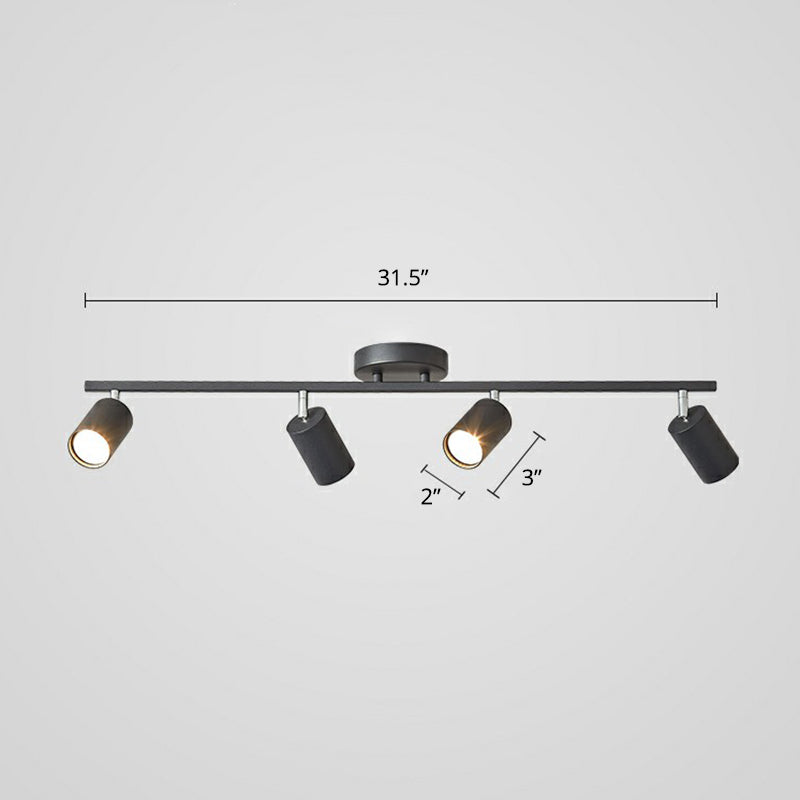 Metal Tube Spotlight Track Lamp Modern Semi Flush Mount Ceiling Light for Clothing Store