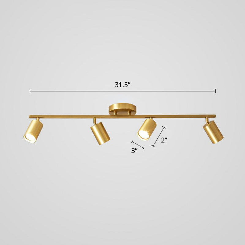 Metal Tube Spotlight Track Lamp Modern Semi Flush Mount Ceiling Light for Clothing Store