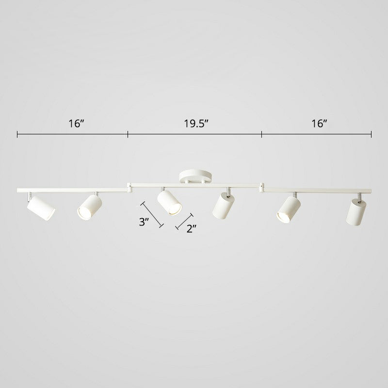 Metal Tube Spotlight Track Lamp Modern Semi Flush Mount Ceiling Light for Clothing Store
